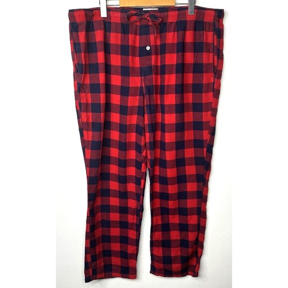 J. Crew Pajama Sleep Pants Red/Black Buffalo Plaid Check Flannel Mens Size XL - Picture 1 of 7